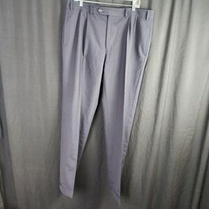 Ralph Lauren Mens Flat Front Wool Dress Pants Charcoal Gray Size 36W x 32L